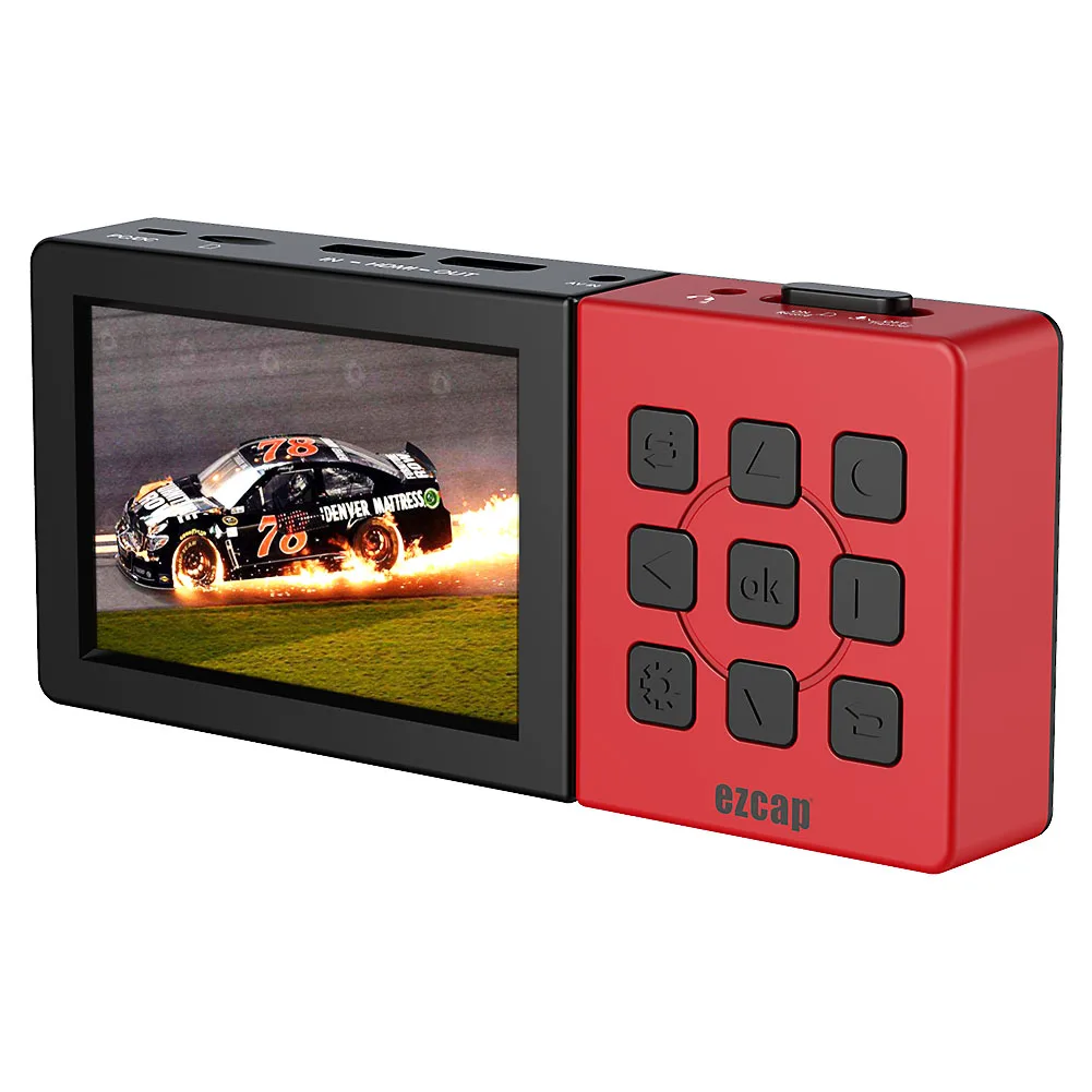 

Portable HDMI AV video recorder with LCD screen, Black silver