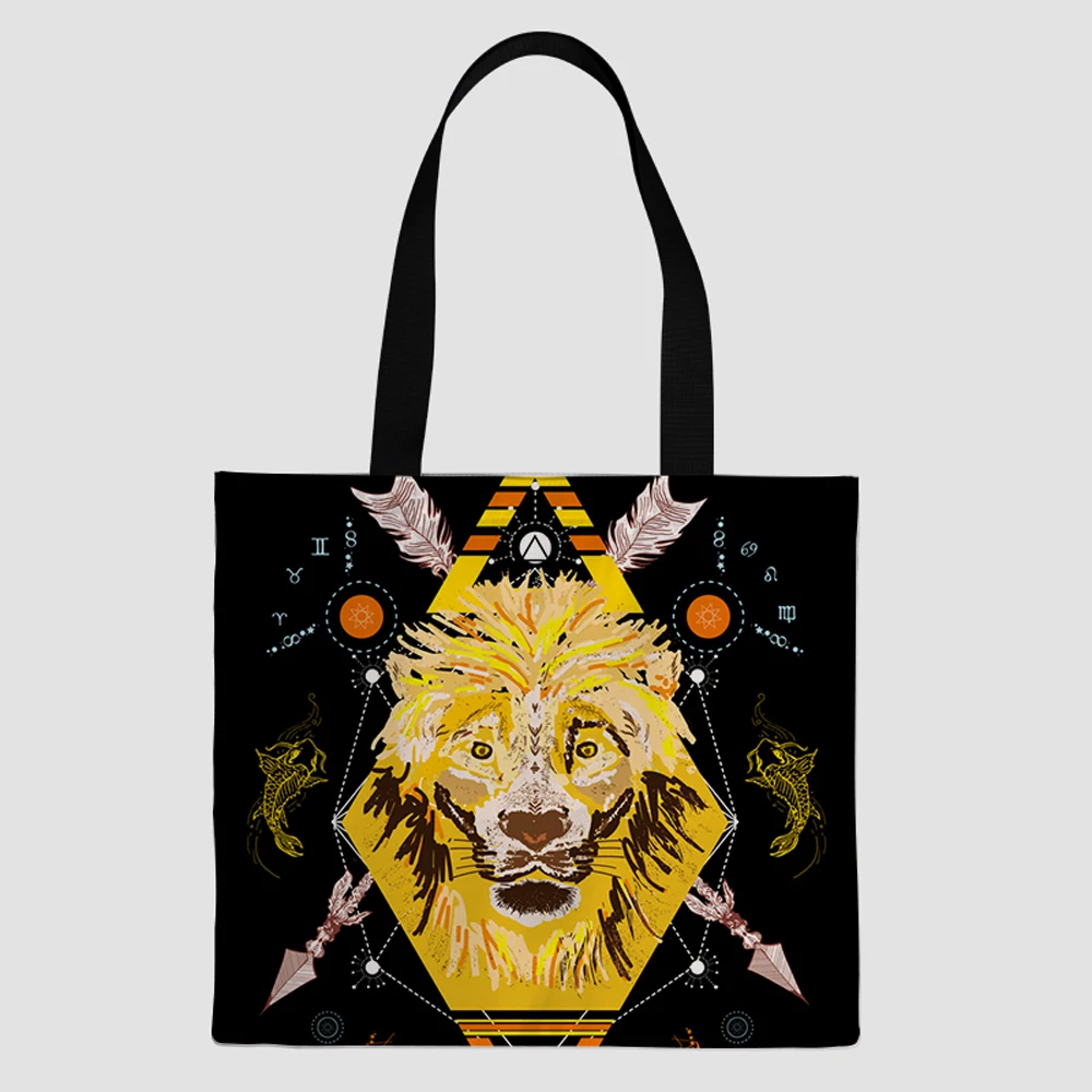 

Customized print on demand Tiger pattern picture eco friendly reusable foldable shopping bags