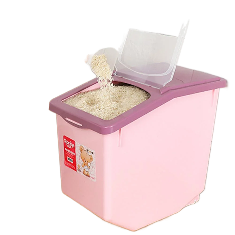 

5kg/10kg/15kg Capacity Rice Storage Box Plastic Sealed Moisture-proof Container Mung Beans Flour Food Cereal Dispenser Case