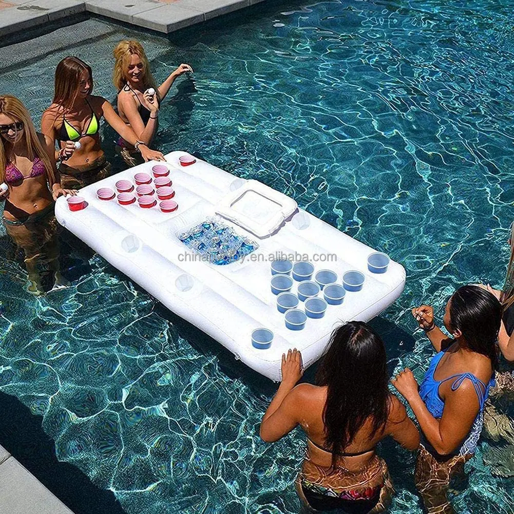 

Hot Selling Floating Inflatable Beer Game Table Ball Pool Party Barge for Adults Soft Drink Games, Customized color