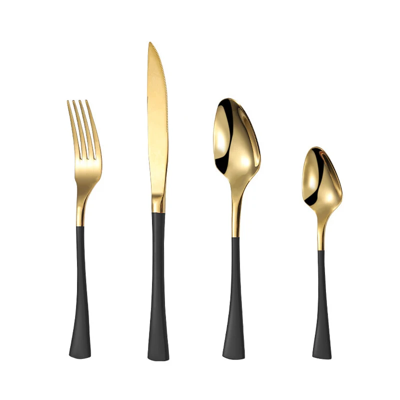 

High quality 304(18/10) Stainless steel Golden Cutlery set