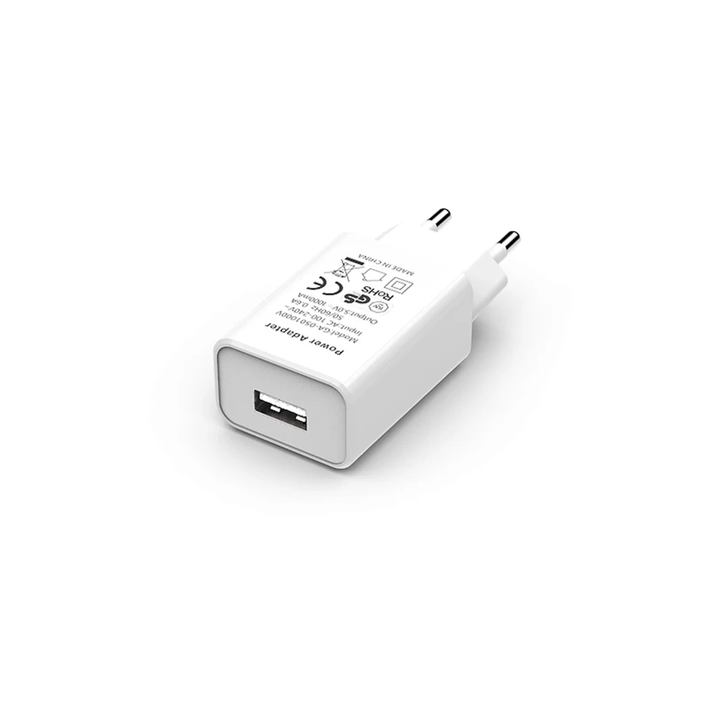 

Hengye Bulk Universal 5V 1A Single USB Port EU Plug Travel Mobile Phone Wall Charger Adapter For S6 S7 S8, White & black