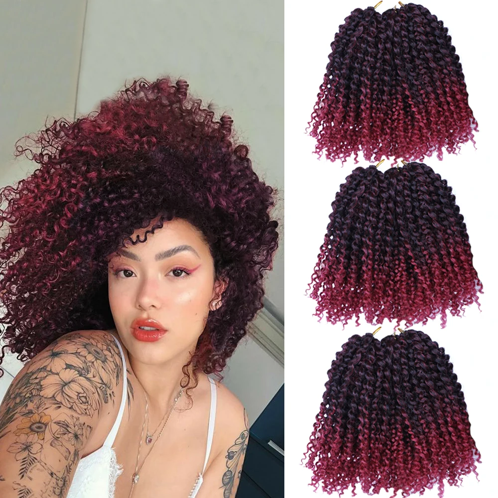 Marley Synthetic Crochet Braiding Hair Extensions Kinky Curly Bob Style Dyed Afro Curl Wholesale