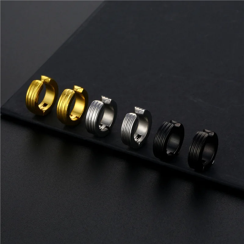 

Fashion Korean Non-Piercing Ear Clip for mens womens stainless steel Punk Clip On Earrings Hoop Ear Cuff jewelry