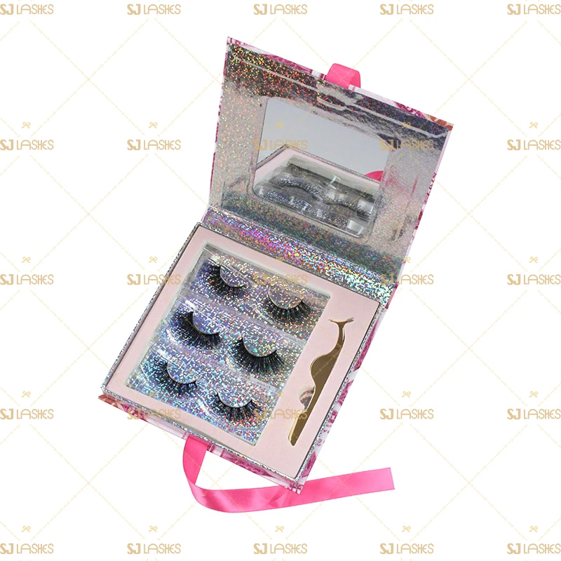 

Disney Princess Magnetic Closure Lash Book Packaging with Golden Chain Luxury Mink empty eyelash packaging box