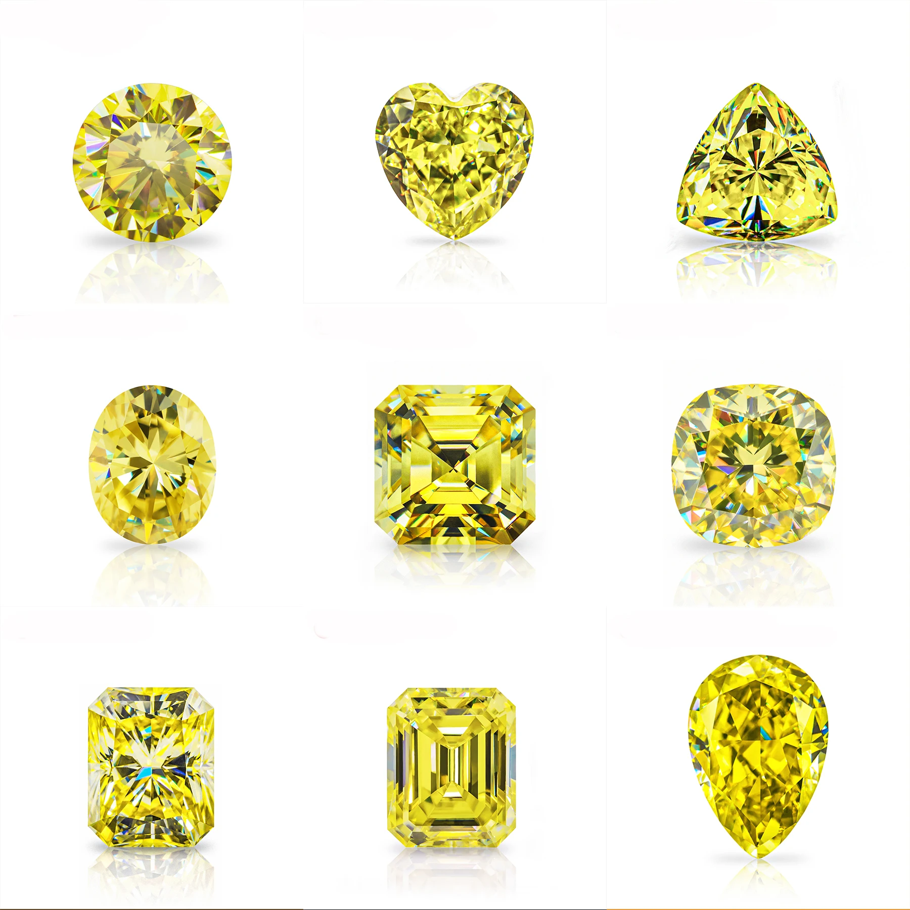 

GIGAJEWE vivid yellow color moissanite loose diamond vvs1 clarity loose gemstone wholesale for jewelry making