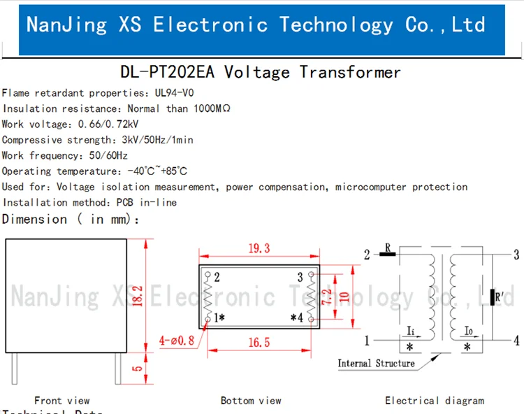 微型电压互感器dl Pt202ea 2ma 2ma电压互感器pcb 110v 220 380v Buy 电压互感器，微型电压互感器，电压