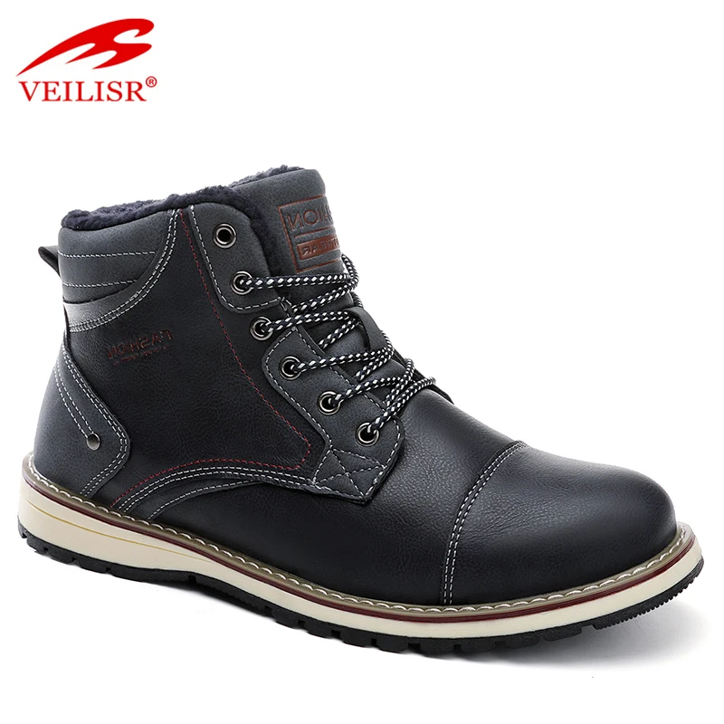 

Outdoor PU upper fleece inside winter casual shoes men boots, Any color in pantone is available