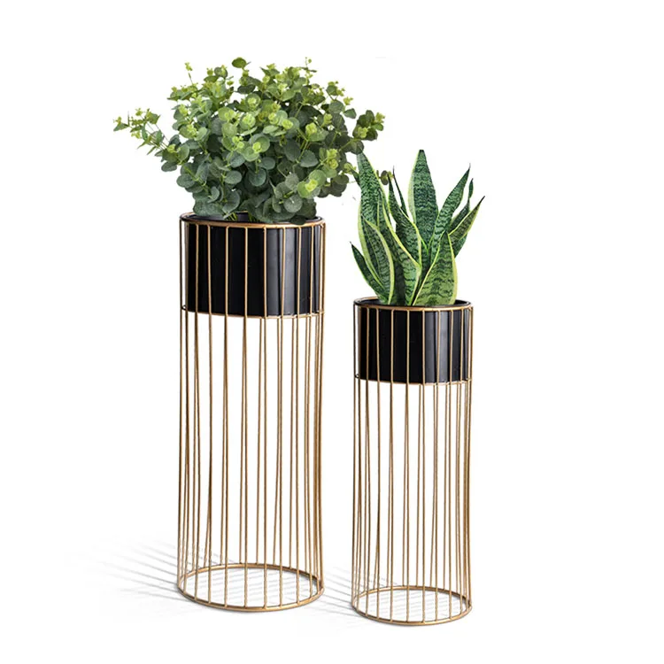 

Modern Round Flower Plant Stand Planter Pots Metal for Indoor Potted Home Decor Gold Iron Stand For Plant Pots