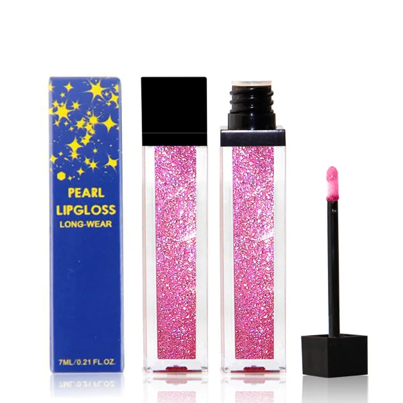 

Vitamin e oil lip gloss base vegan bulk flavoured shimmery glitter custom bling lip gloss waterproof