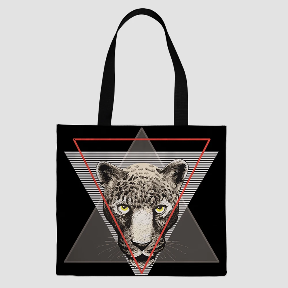 

Custom print on demand Tiger pattern Polyester eco friendly reusable foldable shopping bags