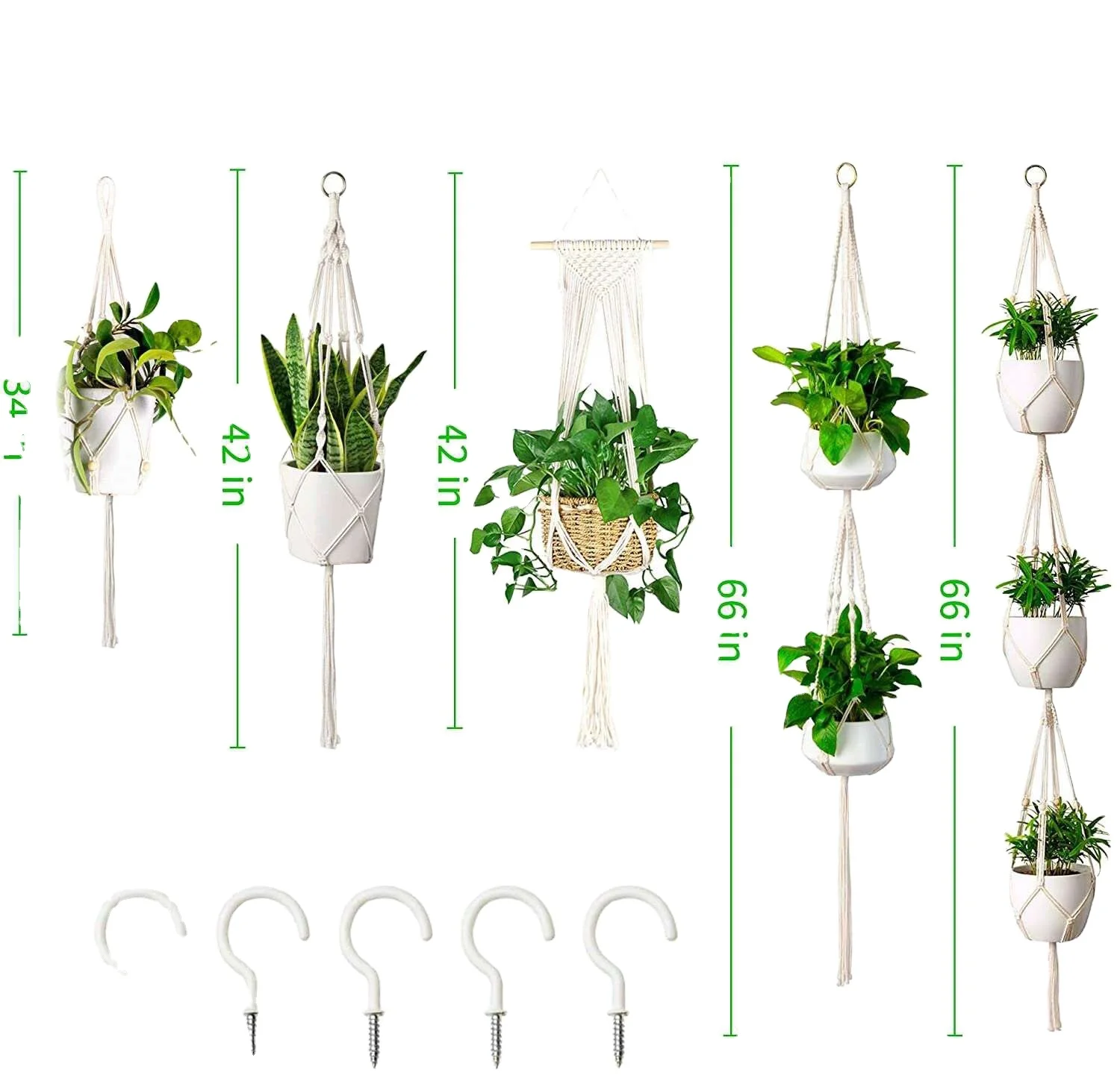 

Macrame white plant hanger 100% nature cotton for home decors
