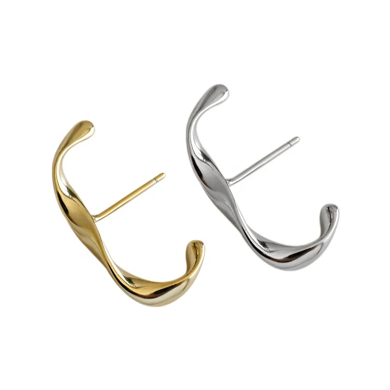 

FSE406 E shape 925 silver stud earrings for women free shipping
