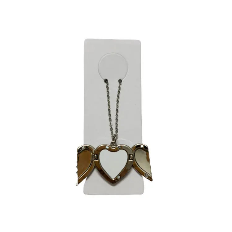 

Memorable Valentine day gifts Sublimation Blank Angel Wings Necklace Heart Lockets Pendant Necklace