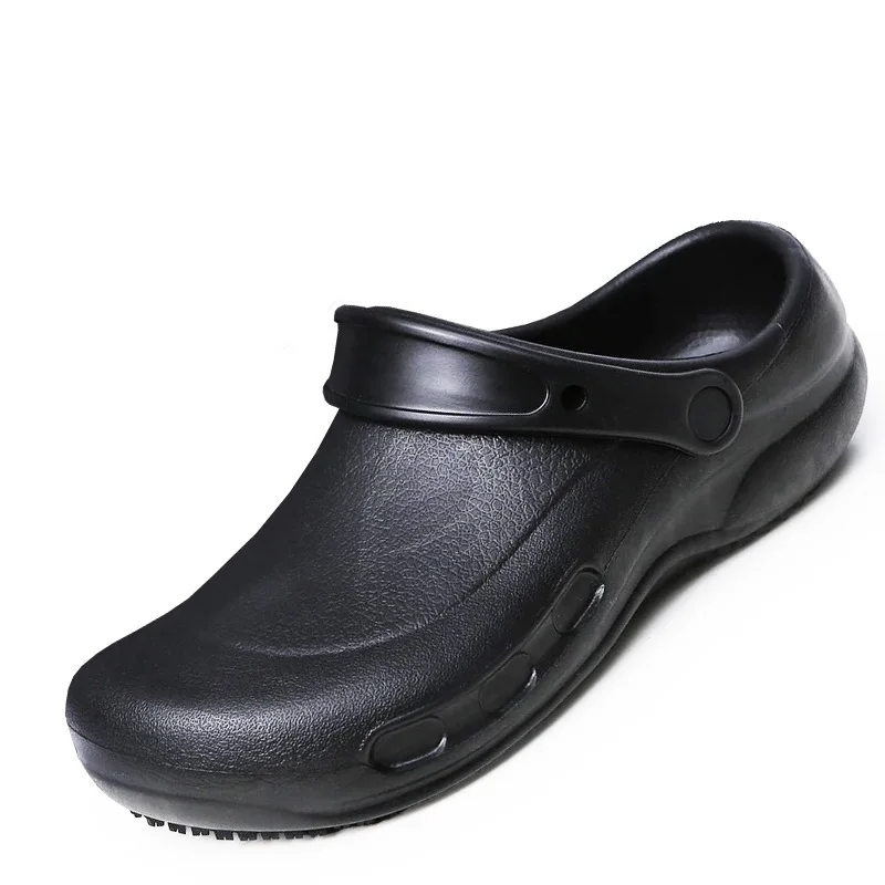 

Men Women Safety Hotel Oil Resistance Shoes Anti Slip Kitchen Chef Shoes, Black