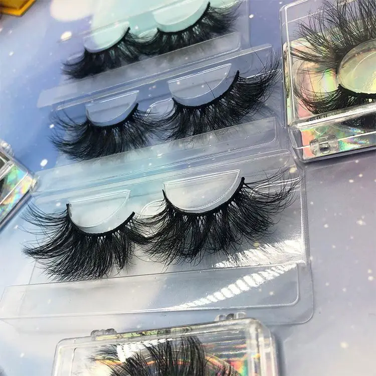 

Private label 5D mink strip lashes luxury lash real mink dramatic 25mm mink eyelashes, Natural black or colorful