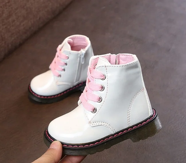 

girls high neck leather kids shoes boots for baby