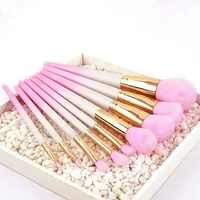 

Factory Private Label 9pcs Pearlescent Gradient Makeup Brush Set Gold Ferrule Beauty Cosmetic Tool Kits