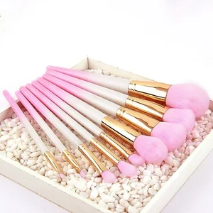 Factory Private Label 9pcs Pearlescent Gradient Makeup Brush Set Gold Ferrule Beauty Cosmetic Tool Kits 2