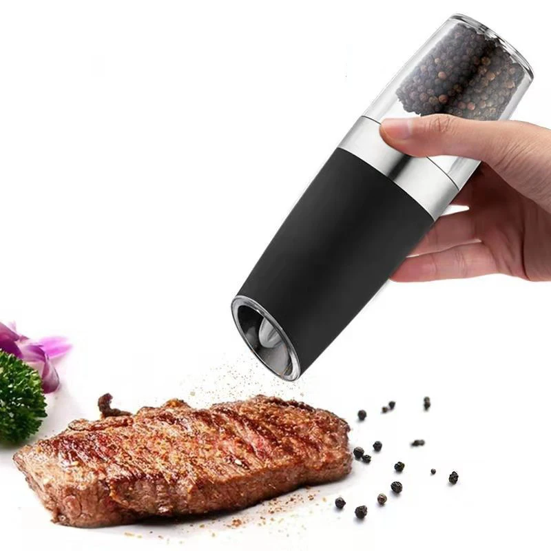 

Mini Electric Kitchen Stainless Steel Coffee Bean Spice Nuts Grains Grind Machine Portable Salt Spice Nuts Grinder, Black