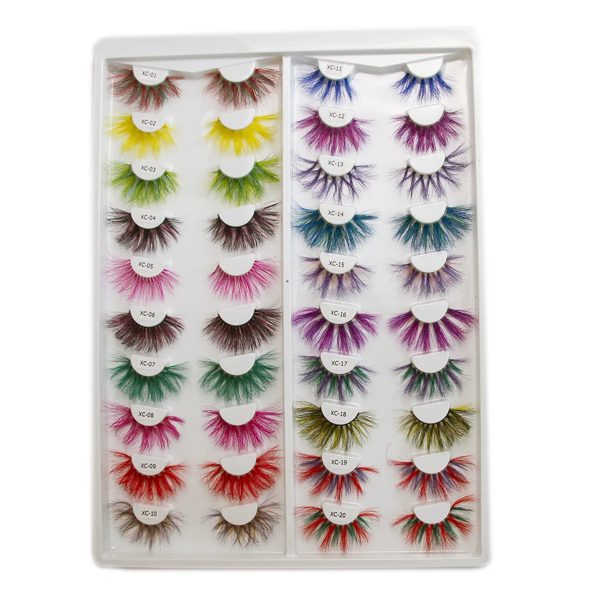 

Hongjun Hot selling Colorful Silk Eyelashes Multi Color Lash wholesale 3D Cosmetic Cosplay Party Fashionable False Eyelashes