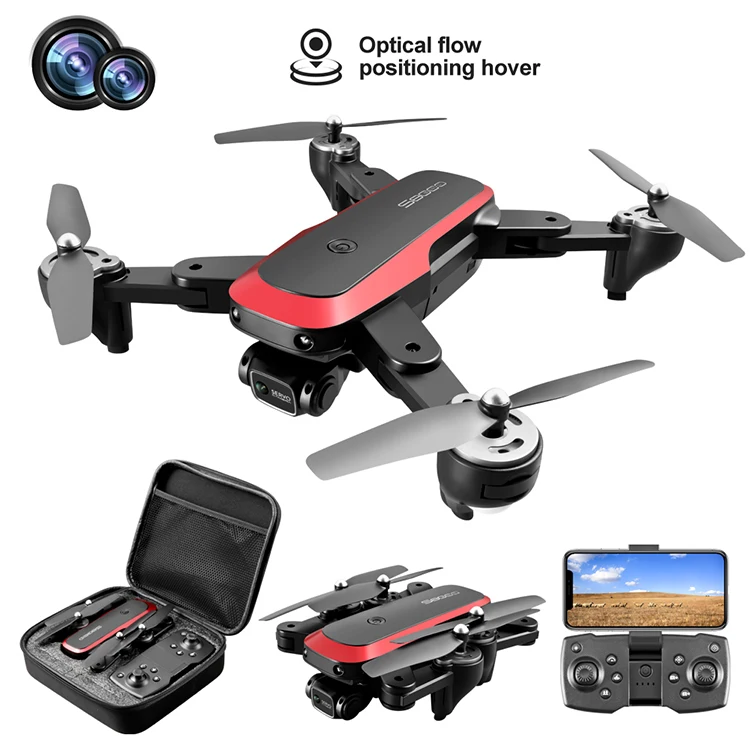 

4K HD professional hand held uav with camera GPS and optical flow module remote control drone long range, Black+red