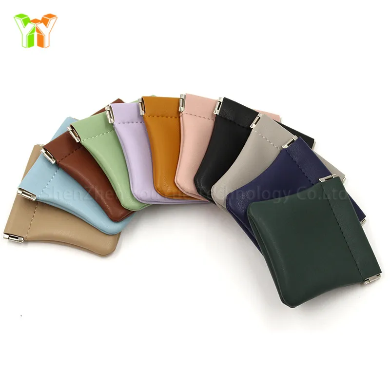 

Wholesale Stock Leather Mini Jelly Coin Purse Pouch Men Women Kids Wallet Rfid Wallet Accept Custom, Black,red