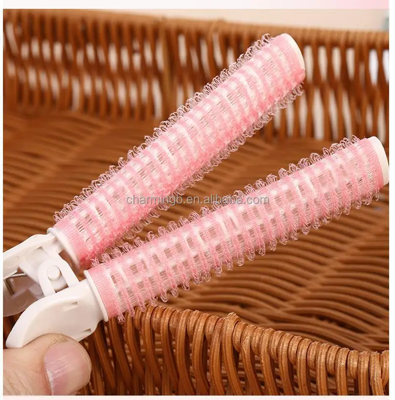 

Grip Hair Roller Sets Salon Hairdressing Curlers Random Color No Heat Hair Rollers with Duckbill Clips