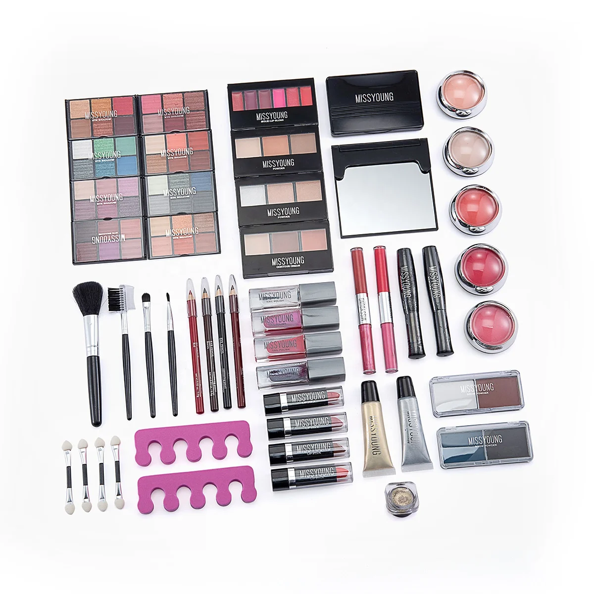 

Ready to ship MISS YOUNG makeup tools eyeshadow palette BIG makeup kit with Aluminum cosmetic box eye shadow case sets