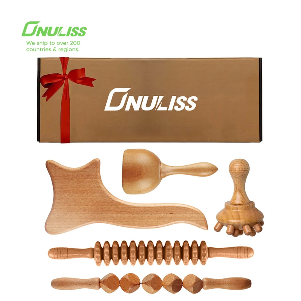 

4 Cube Roller Cellulite Wood Gua Sha Pink Maderoterapia Set Wooden Scuplting Colombian Massage Top Quality Wood Therapy Tools