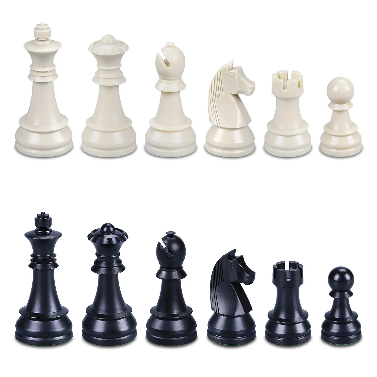 

High quality ABS chess pieces sets for indoor chess game, White/black