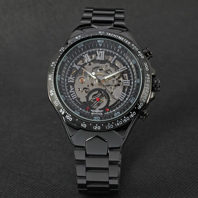 
Good Quality Brand Winner Watches Skeleton For Men Stainless Steel Watch 