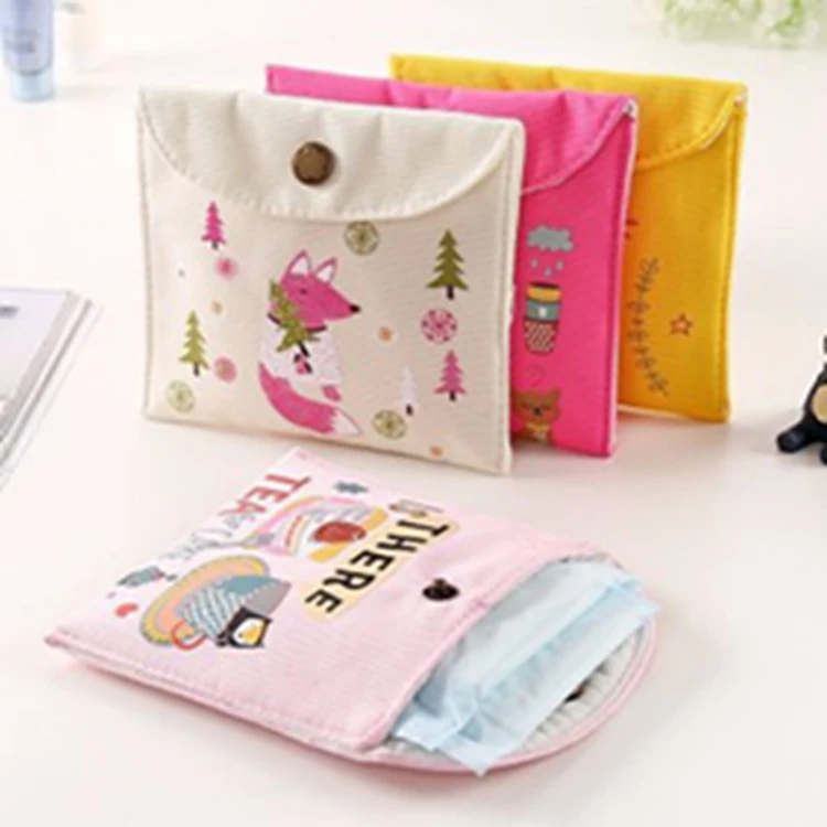 

Girl Diaper Sanitary Napkin Storage Bag Canvas Sanitary Pads Package Bag Coin Purse Jewelry Credit Card Pouch Case