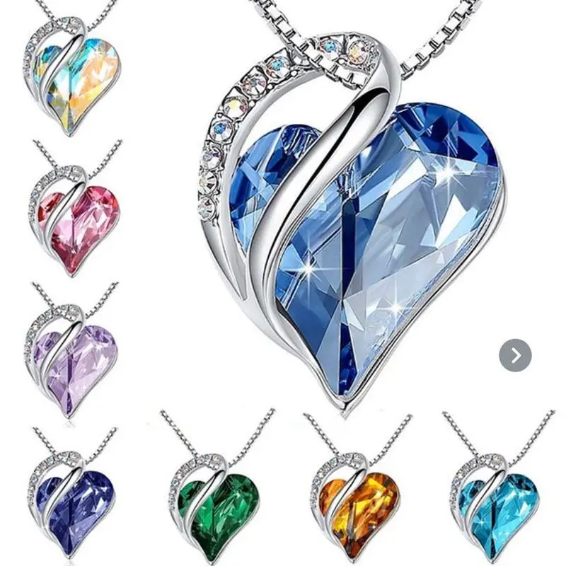 

Fashion jewelry accessories Alloy necklace ocean heart crystal necklace ladies clavicle chain pendant necklace, As the picture show
