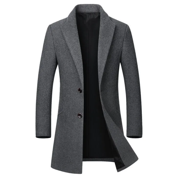 

JACKETOWN Winter Wool Jacket Men's High-quality Wool Coat Casual Trench Coat