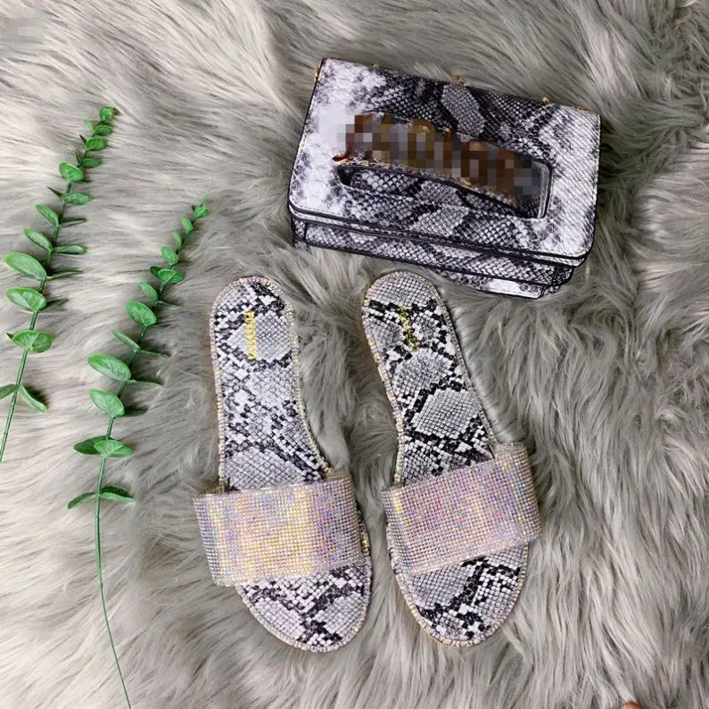 

Fashion thong slippers Ladies Sandals Summer pink snake Shoes femme woman flat sandals for ladies