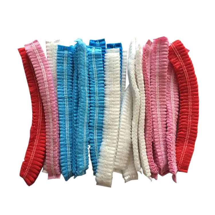 

Disposable nonwoven hat With Single or Double elastic band for industry, Blue, pink, white or customized