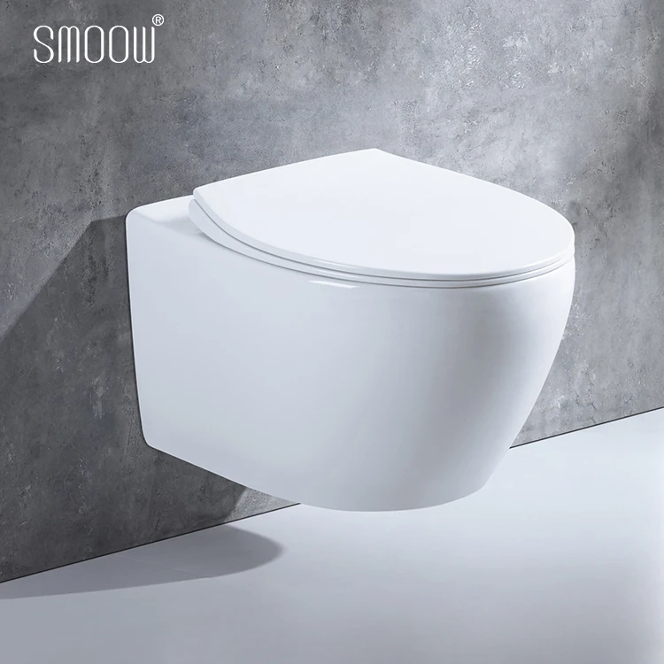 
Modern style round rimless wall hang toilet ceramic WC commode for hotel home bathroom 
