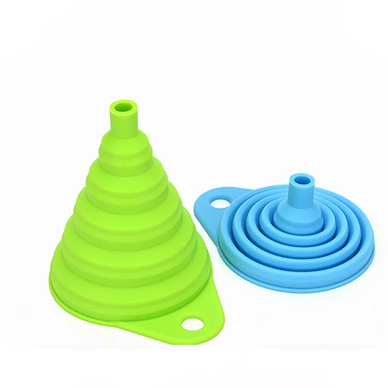 

Amazon Hot Selling Silicone Silicone Foldable Funnel, Factory Wholesale For Water Bottle Liquid Transfer Funnels