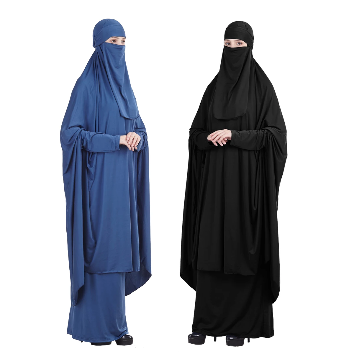 

MXCHAN SJH2432 new design two-piece jilbab 14 colors jersey 2020 jilbab muslim dress women