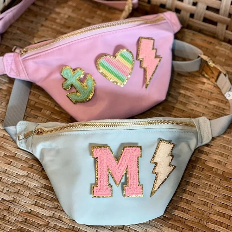 

Rts Stock Nylon Classic Waterproof Personalized Letter Patches Custom Women Girls Travel Trip Gift Diy Cute Fanny Pack Waist Bag