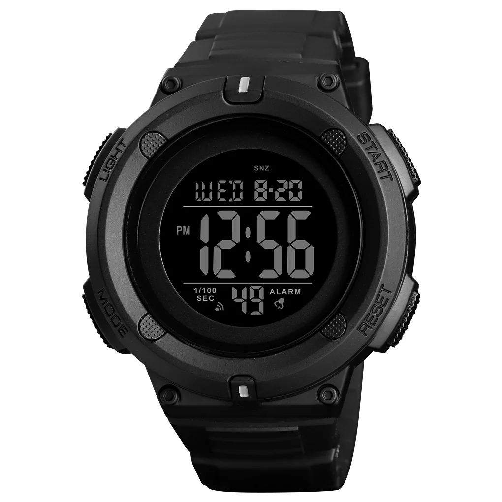 

SKMEI 1527 Men Sports Countdown Double Time Watch Alarm Chrono Digital Wristwatches Waterproof Relogio Masculino, Black