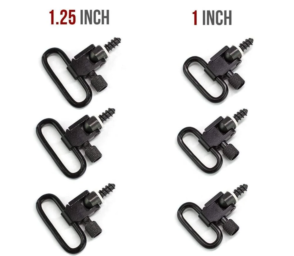 

2 pcs Quick Release QD Gun Sling Swivel Screw for Hunting, Matte black swivel clip