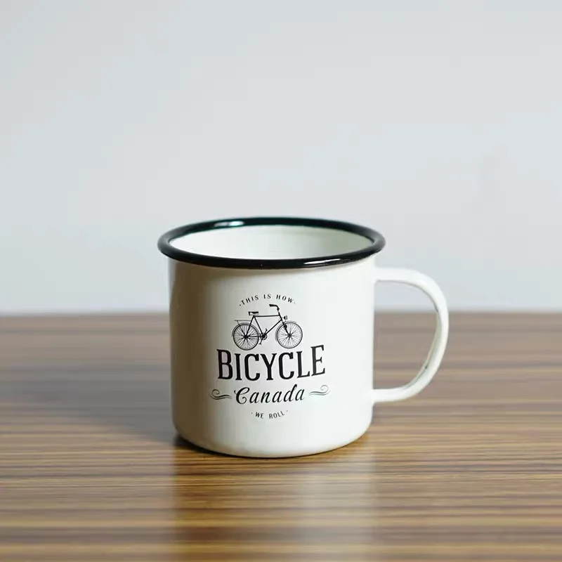 

Hotel Promotional Enamelmug Stainless Steel Tin Cup Enamel Printing In Dubai Jugs Mug With Snowflake Tumbler Metal Design