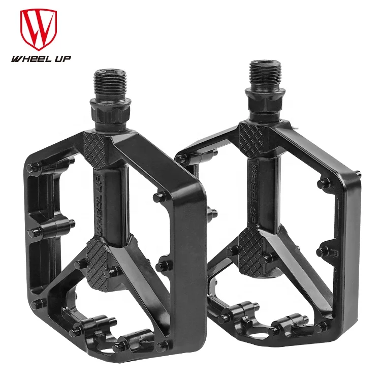 

WHEEL UP Factory Price Cheap Aluminum Alloy 2 DU Pedal Big Bicycle Pedals For MTB Bike, Black