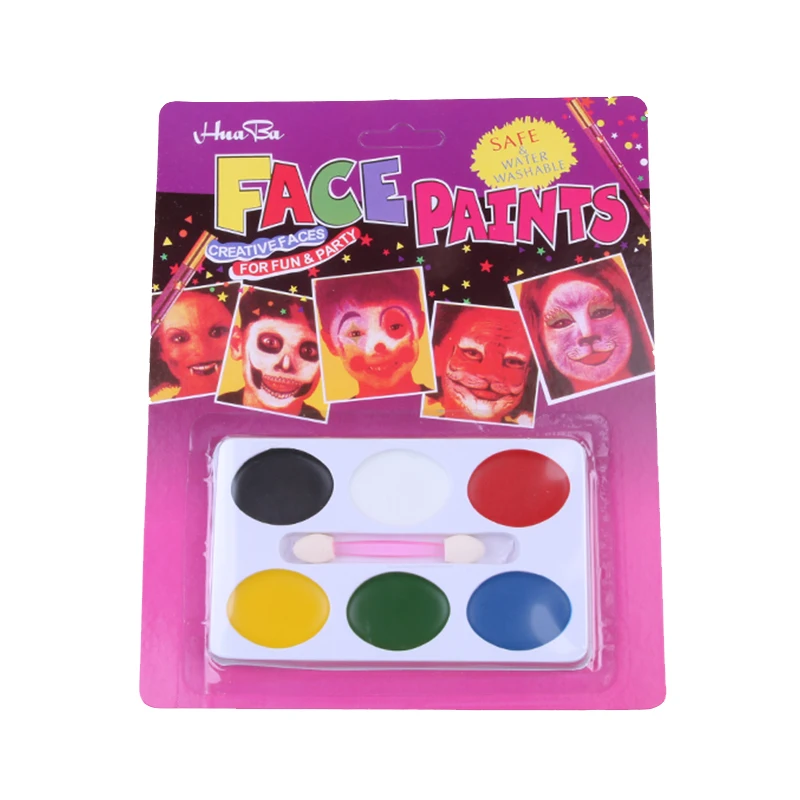 

Panwenbo body painting pigment 6-color suction card set, Halloween masquerade ball, oil paint wholesale