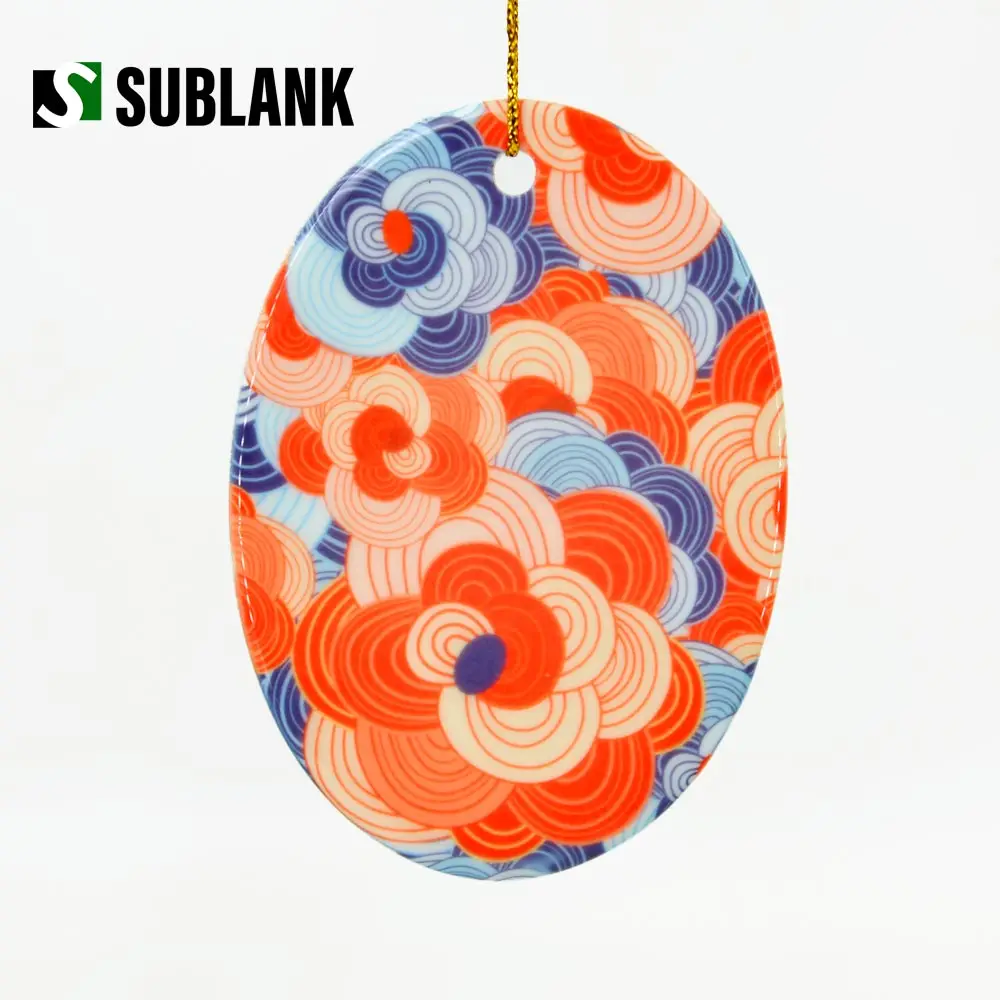 

Ornaments Blank Ball Decoration Hanging For Decorations Custom Balls Sublimation Christmas Ceramic Oval shaped Ornament