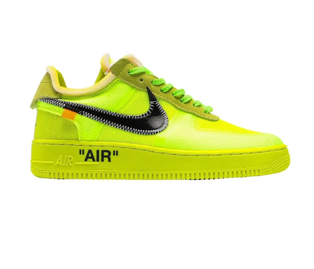 

2021 Hot Sale Co-branded Air Force 1 Fluorescent Green Classic All-match Sneaker Nike af1 casual walking style shoes