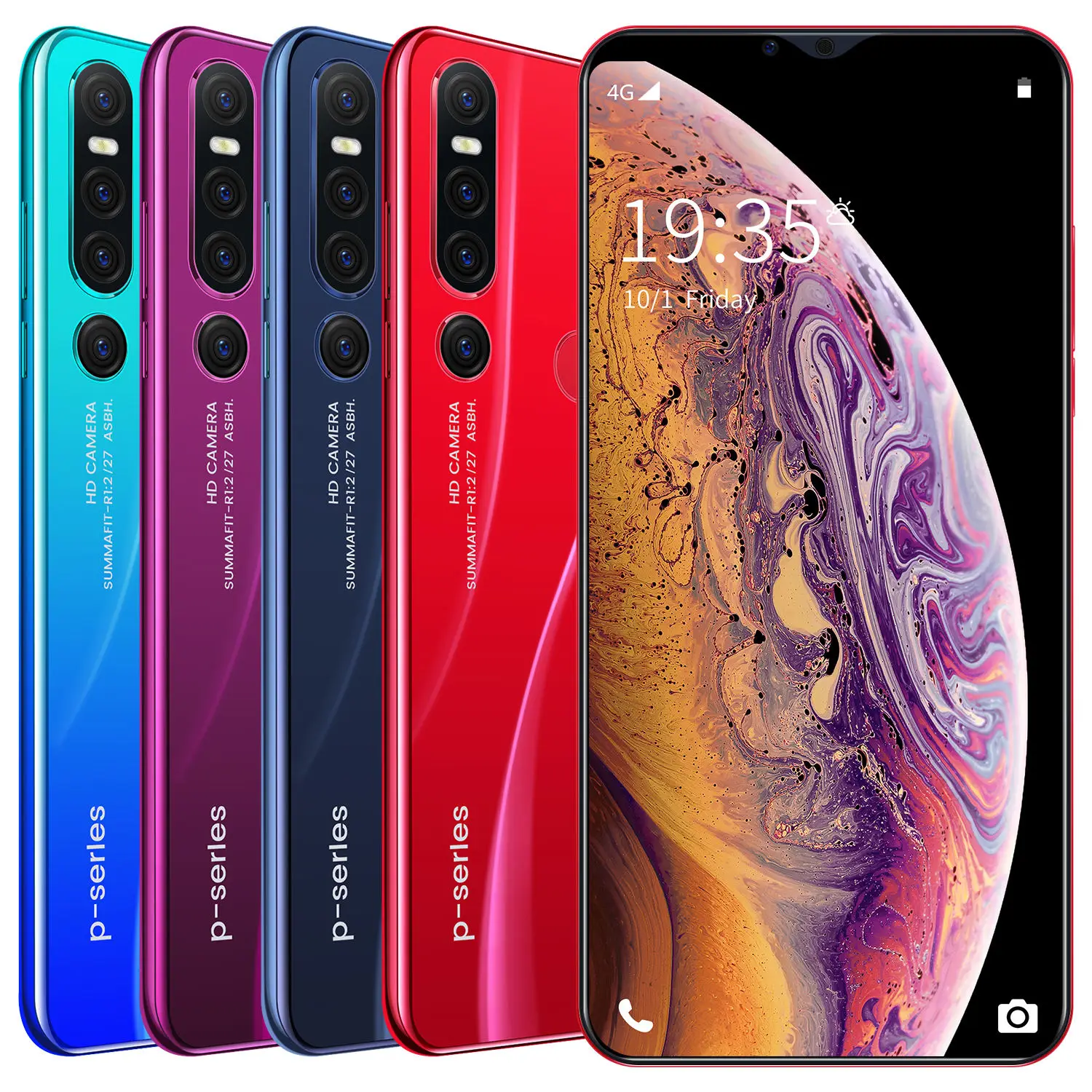 

Hot sales P46 pro 6.1 Inch Display Unlocked Cheap Mobile Phone Fingerprint Android 6.0 system Hot sales 8G+128G 4G Mobile Phone, Black,green,gold