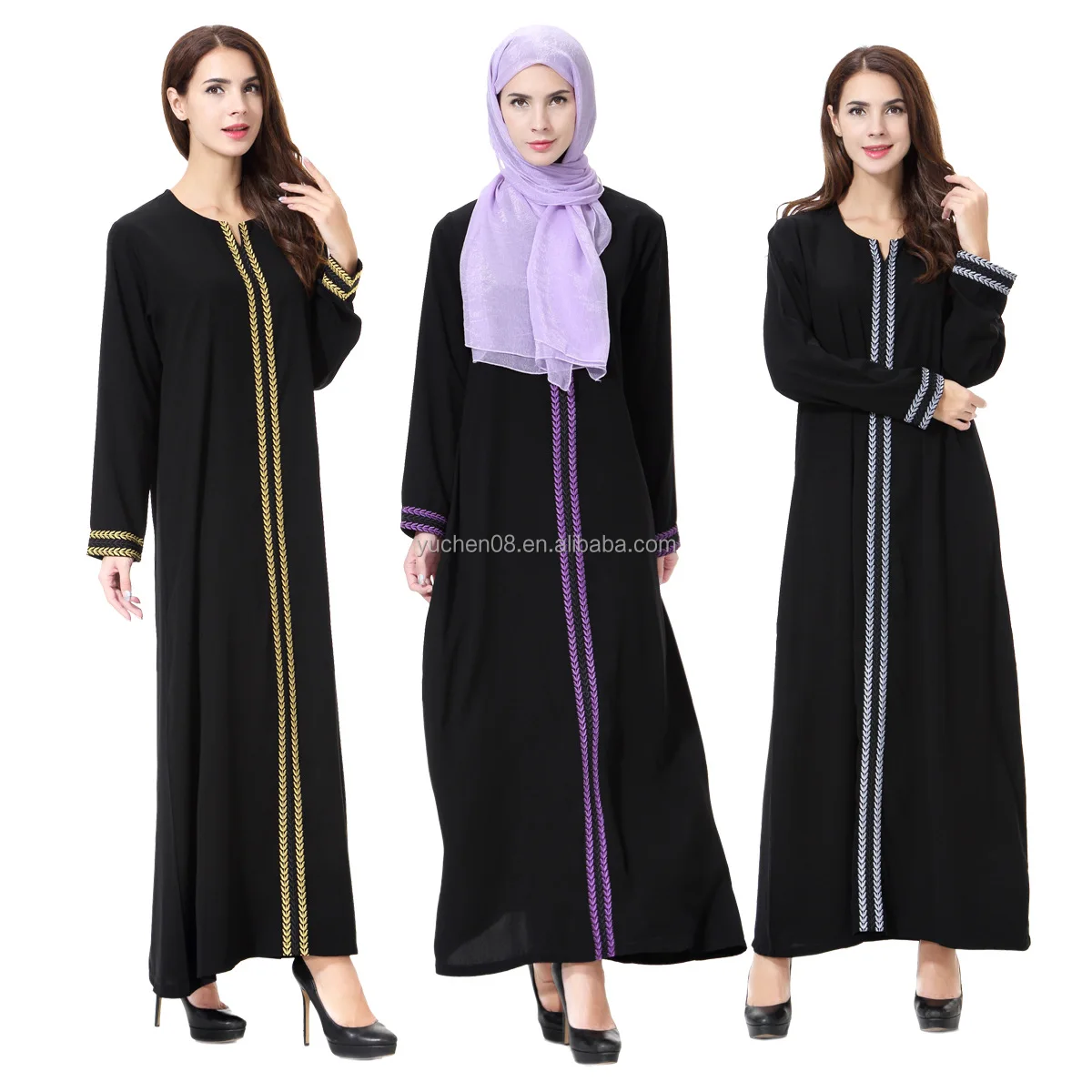 

2021 Islamic clothing Wholesale hight quality dubai burka arabic muslim dress open abaya kimono Muslim Burka Dubai, 3 colors